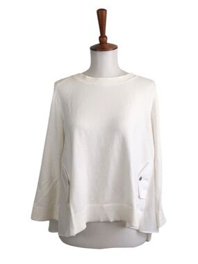 Anthropologie‎ Moth Trapeze Top Women’s S White 3/4 Sleeve Casual Boho Relaxed